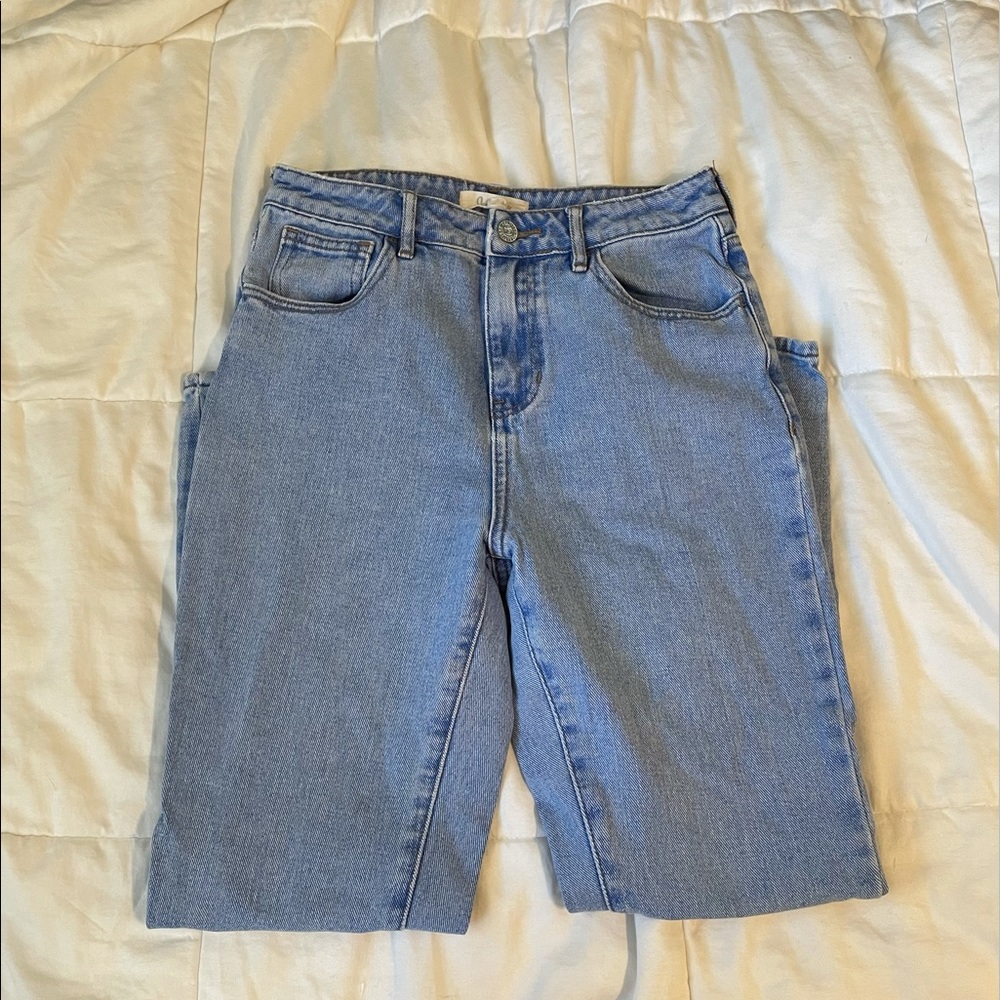john galt bright blue mom jeans